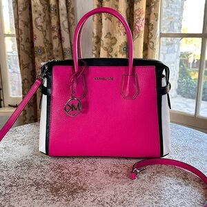 Michael Kors Pink and White Handbag